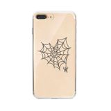 Manitoba iPhone 7 Plus / 8 Plus Uyumlu Örümcek Ağı Tasarımlı Şeffaf Telefon Kılıfı