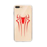 Manitoba iPhone 7 Plus / 8 Plus Uyumlu Örümcek Logo Tasarımlı Şeffaf Silikon Telefon Kılıfı