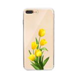 Manitoba iPhone 7 Plus / 8 Plus Uyumlu Sarı Lale Tasarımlı Şeffaf Telefon Kılıfı