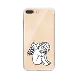 Manitoba iPhone 7 Plus / 8 Plus Uyumlu Sevimli Melek Tasarımlı Şeffaf Telefon Kılıfı