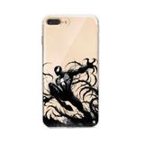 Manitoba iPhone 7 Plus / 8 Plus Uyumlu Siyah Örümcek Tasarımlı Baskılı Şeffaf Telefon Kılıfı