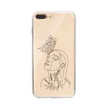 Manitoba iPhone 7 Plus / 8 Plus Uyumlu Soyut Sanat Tasarımlı Şeffaf Telefon Kılıfı