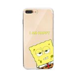 Manitoba iPhone 7 Plus / 8 Plus Uyumlu SpongeBob Tasarımlı Şeffaf Telefon Kılıfı, Silikon, Çok Renkli