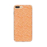 Manitoba iPhone 7 Plus / 8 Plus Uyumlu Turuncu Leopar Tasarımlı Baskılı Şeffaf Telefon Kılıfı