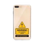 Manitoba iPhone 7 Plus / 8 Plus Uyumlu Warning Tasarımlı Şeffaf Telefon Kılıfı, Çok Renkli