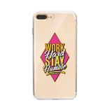 Manitoba iPhone 7 Plus / 8 Plus Uyumlu Work Hard Tasarımlı Baskılı Şeffaf Telefon Kılıfı