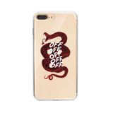 Manitoba iPhone 7 Plus / 8 Plus Uyumlu Yılan Tasarımlı Baskılı Şeffaf Silikon Telefon Kılıfı