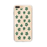 Manitoba iPhone 7 Plus / 8 Plus Uyumlu Yonca Tasarımlı Baskılı Şeffaf Telefon Kılıfı
