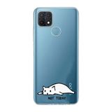 Manitoba Oppo A15 / A15S ile Uyumlu Baskılı Yumuşak Silikon Şeffaf Telefon Kılıfı