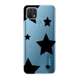 Manitoba Oppo A15 / A15S Uyumlu Baskılı Yumuşak Silikon Şeffaf Telefon Kılıfı, Mavi, Yıldız Deseni