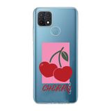 Manitoba Oppo A15 / A15S Uyumlu Cherry Tasarımlı Baskılı Şeffaf Telefon Kılıfı