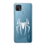 Manitoba Oppo A15 / A15S Uyumlu Örümcek Logo Tasarımlı Baskılı Şeffaf Telefon Kılıfı