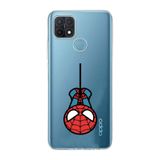 Manitoba Oppo A15 / A15S Uyumlu Örümcek Tasarımlı Baskılı Şeffaf Silikon Telefon Kılıfı