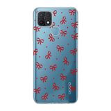 Manitoba Oppo A15/A15S ile Uyumlu Kurdele Tasarımlı Baskılı Şeffaf Silikon Telefon Kılıfı