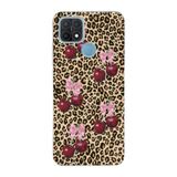 Manitoba Oppo A15/A15S ile Uyumlu Leopar Desenli, Fiyonk ve Elma Baskılı Şeffaf Silikon Telefon Kılıfı