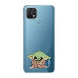 Manitoba Oppo A15/A15S Uyumlu Baby Yoda Tasarımlı Baskılı Şeffaf Silikon Telefon Kılıfı