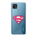 Manitoba Oppo A15/A15S Uyumlu Baskılı Şeffaf Telefon Kılıfı, Silikon, Superman Tasarımı