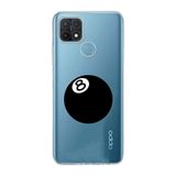 Manitoba Oppo A15/A15S Uyumlu Baskılı Yumuşak Silikon Şeffaf Telefon Kılıfı, 8 Ball Desen