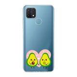 Manitoba Oppo A15/A15S Uyumlu Baskılı Yumuşak Silikon Şeffaf Telefon Kılıfı, Avokado Desen