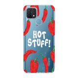 Manitoba Oppo A15/A15S Uyumlu Baskılı Yumuşak Silikon Şeffaf Telefon Kılıfı, Biber Deseni