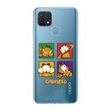 Manitoba Oppo A15/A15S Uyumlu Baskılı Yumuşak Silikon Şeffaf Telefon Kılıfı, Garfield Desen