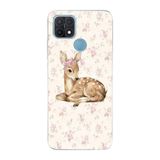 Manitoba Oppo A15/A15S Uyumlu Baskılı Yumuşak Silikon Şeffaf Telefon Kılıfı, Geyik Desenli