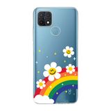 Manitoba Oppo A15/A15S Uyumlu Baskılı Yumuşak Silikon Şeffaf Telefon Kılıfı, Gökkuşağı Desen