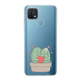 Manitoba Oppo A15/A15S Uyumlu Baskılı Yumuşak Silikon Şeffaf Telefon Kılıfı, Kaktüs Desen