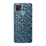 Manitoba Oppo A15/A15S Uyumlu Baskılı Yumuşak Silikon Şeffaf Telefon Kılıfı, Leopar Desen, Mavi