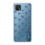 Manitoba Oppo A15/A15S Uyumlu Baskılı Yumuşak Silikon Şeffaf Telefon Kılıfı, Mor Fiyonk Desen