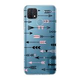 Manitoba Oppo A15/A15S Uyumlu Baskılı Yumuşak Silikon Şeffaf Telefon Kılıfı, Ok ve Kalp Deseni
