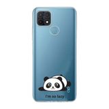 Manitoba Oppo A15/A15S Uyumlu Baskılı Yumuşak Silikon Şeffaf Telefon Kılıfı, Panda Desen