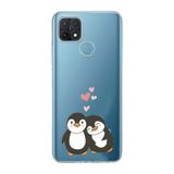 Manitoba Oppo A15/A15S Uyumlu Baskılı Yumuşak Silikon Şeffaf Telefon Kılıfı, Penguen Desen