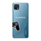 Manitoba Oppo A15/A15S Uyumlu Baskılı Yumuşak Silikon Şeffaf Telefon Kılıfı, Player 2 Desen