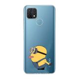 Manitoba Oppo A15/A15S Uyumlu Baskılı Yumuşak Silikon Şeffaf Telefon Kılıfı, Sarı Minyon Desen