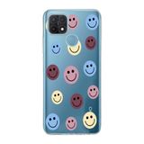 Manitoba Oppo A15/A15S Uyumlu Baskılı Yumuşak Silikon Şeffaf Telefon Kılıfı, Smiley Desen