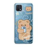 Manitoba Oppo A15/A15S Uyumlu Baskılı Yumuşak Silikon Şeffaf Telefon Kılıfı, Teddy Bear Desen