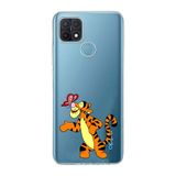 Manitoba Oppo A15/A15S Uyumlu Baskılı Yumuşak Silikon Şeffaf Telefon Kılıfı, Turuncu