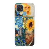 Manitoba Oppo A15/A15S Uyumlu Baskılı Yumuşak Silikon Şeffaf Telefon Kılıfı, Van Gogh Sanat Deseni