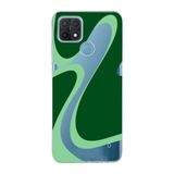 Manitoba Oppo A15/A15S Uyumlu Baskılı Yumuşak Silikon Şeffaf Telefon Kılıfı, Yeşil Desen