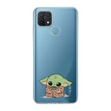 Manitoba Oppo A15/A15S Uyumlu Baskılı Yumuşak Silikon Şeffaf Telefon Kılıfı, Yeşil Karakter Desen