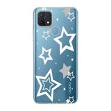 Manitoba Oppo A15/A15S Uyumlu Baskılı Yumuşak Silikon Şeffaf Telefon Kılıfı, Yıldız Deseni
