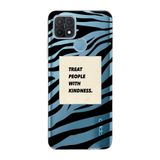 Manitoba Oppo A15/A15S Uyumlu Baskılı Yumuşak Silikon Şeffaf Telefon Kılıfı, Zebra Desen, Mavi-Siyah
