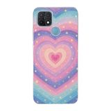 Manitoba Oppo A15/A15S Uyumlu Baskılı Yumuşak Silikon Telefon Kılıfı, Kalp ve Yıldız Desen, Şeffaf