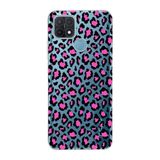 Manitoba Oppo A15/A15S Uyumlu Baskılı Yumuşak Silikon Telefon Kılıfı, Leopar Desen, Mavi