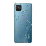 Manitoba Oppo A15/A15S Uyumlu Çiçekler Tasarımlı Baskılı Şeffaf Telefon Kılıfı