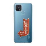 Manitoba Oppo A15/A15S Uyumlu Exit Tasarımlı Baskılı Şeffaf Telefon Kılıfı
