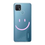 Manitoba Oppo A15/A15S Uyumlu Gülen Yüz Tasarımlı Baskılı Şeffaf Telefon Kılıfı
