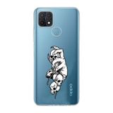 Manitoba Oppo A15/A15S Uyumlu Kuru Kafa Tasarımlı Baskılı Şeffaf Silikon Telefon Kılıfı