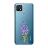 Manitoba Oppo A15/A15S Uyumlu Leylak Tasarımlı Baskılı Şeffaf Silikon Telefon Kılıfı